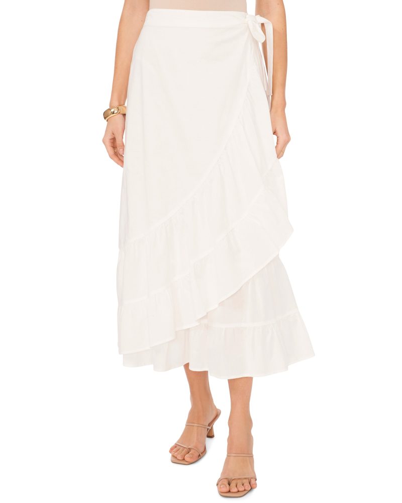 Cotton Ruffled Wrap Skirt - Vince Camuto