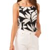 Printed Keyhole Tank Top - Vince Camuto