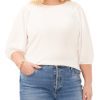 Plus-Size Textured Puff Sleeve Top - Vince Camuto