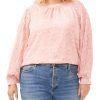 Plus-Size Pleated Sleeve Smocked Shoulder Top - Vince Camuto