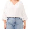 Plus-Size Ruched V-Neck Blouse - Vince Camuto