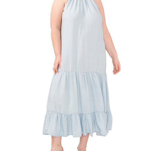 Plus-Size Tiered Halter Maxi Dress - Vince Camuto