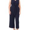 Plus-Size V-Neck Jumpsuit With Front Tie - Vince Camuto