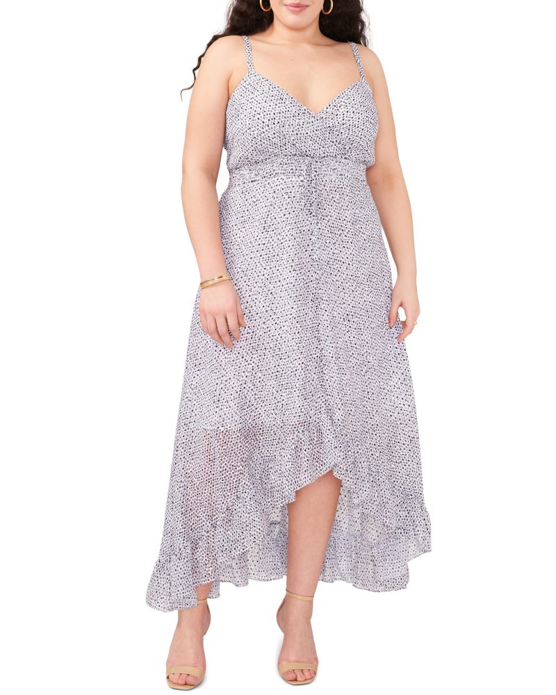 Plus-Size Dash Print High Low Dress - Vince Camuto