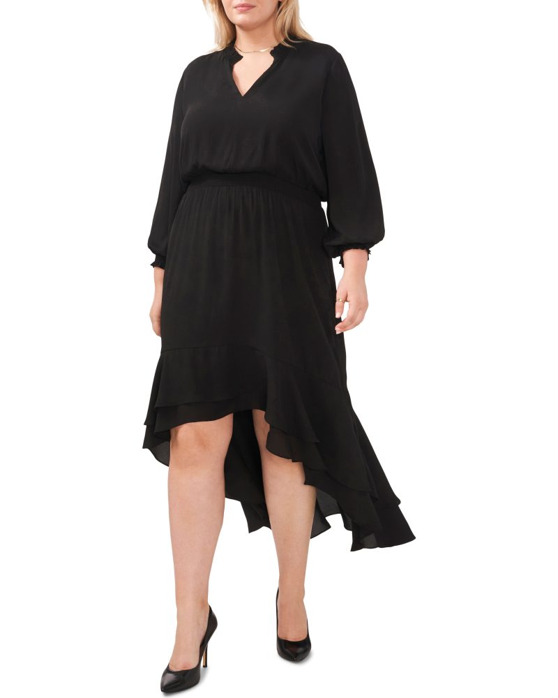 Plus-Size Smocked Waist High Low Dress - Vince Camuto