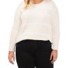 Plus-Size Crewneck Sequin Stripe Sweater - Vince Camuto