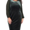 Plus-Size Long Sleeve Velvet Dress - Vince Camuto