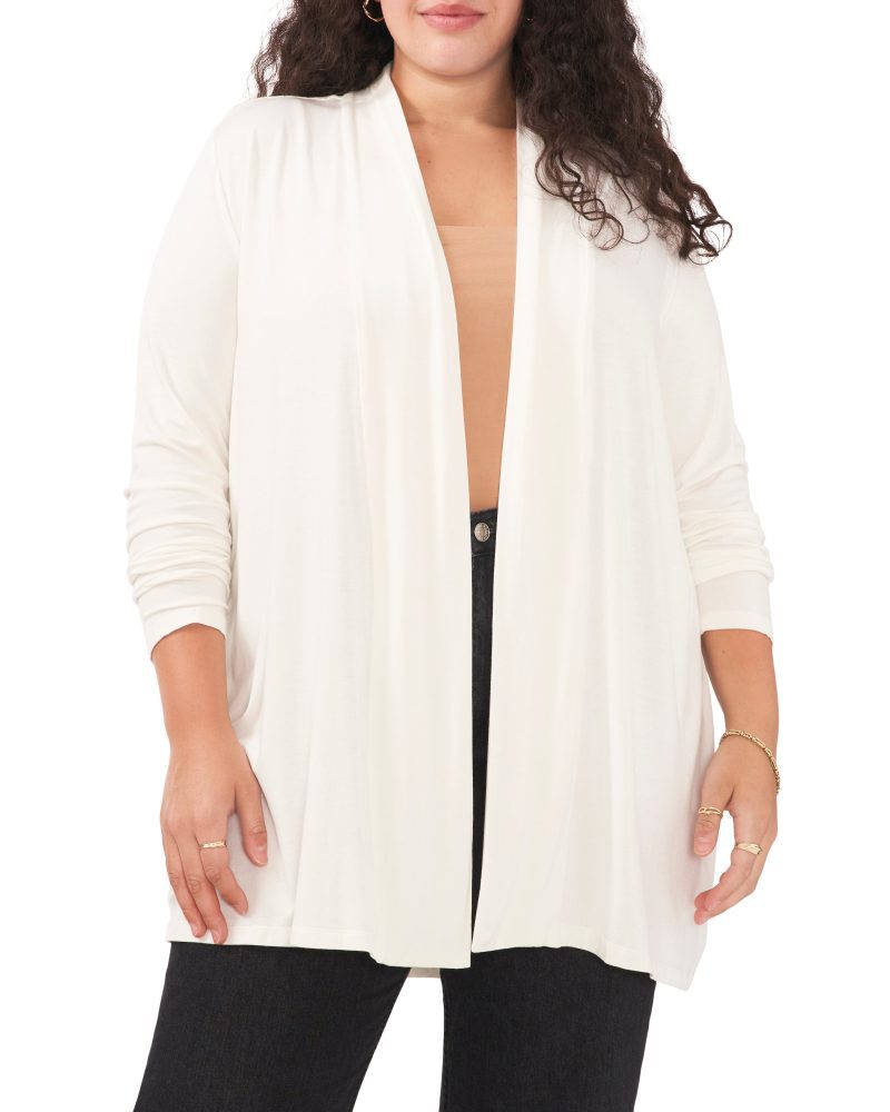 Plus-Size Open Front Long Line Cardigan - Vince Camuto