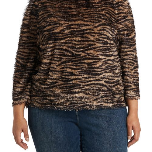 Plus-Size Long Sleeve Puff Shoulder Soft Knit Top - Vince Camuto