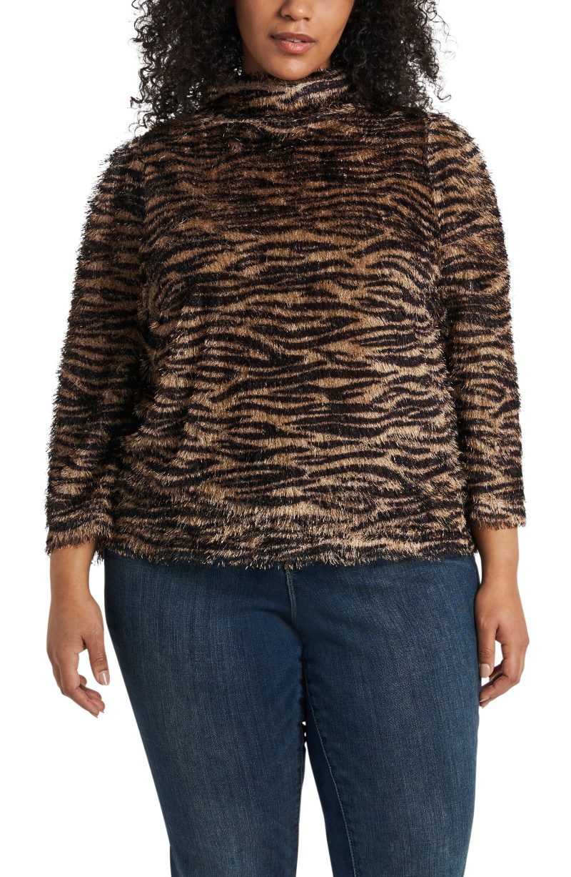 Plus-Size Long Sleeve Puff Shoulder Soft Knit Top - Vince Camuto