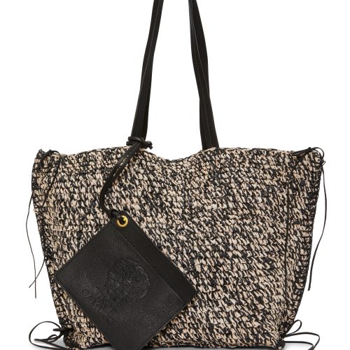 Jamee Raffia Large Tote Bag Black - Vince Camuto