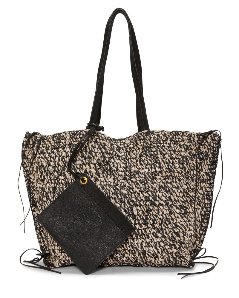 Jamee Raffia Large Tote Bag Black - Vince Camuto