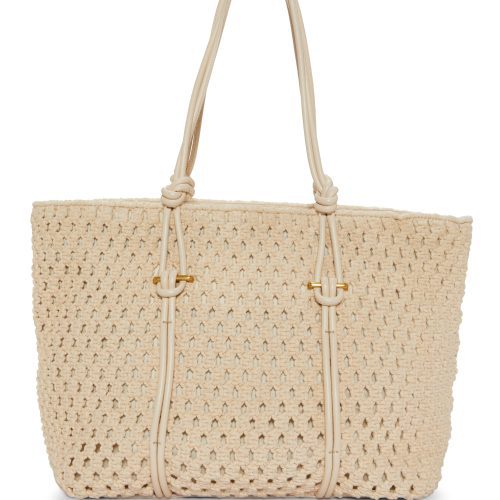 Lynne Crocheted Tote Bag Cream - Vince Camuto