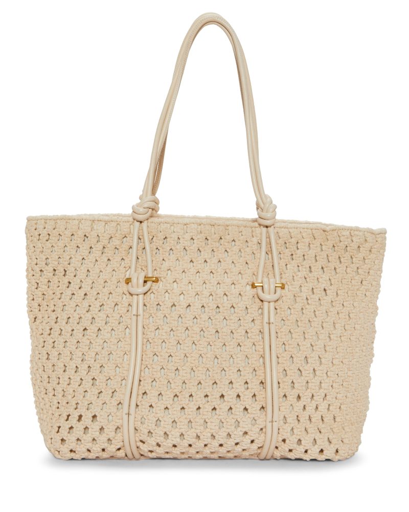 Lynne Crocheted Tote Bag Cream - Vince Camuto