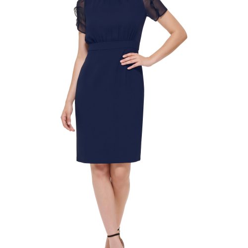 Chiffon Stand-Collar Dress - Vince Camuto