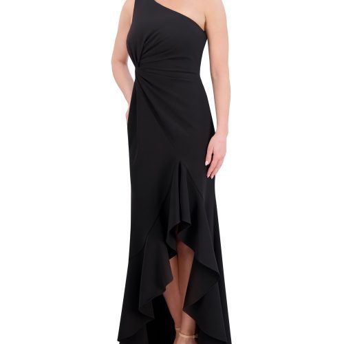 Ruffled One-Shoulder Twist-Front Gown - Vince Camuto