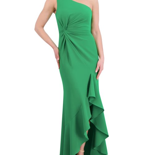 Ruffled One-Shoulder Twist-Front Gown - Vince Camuto