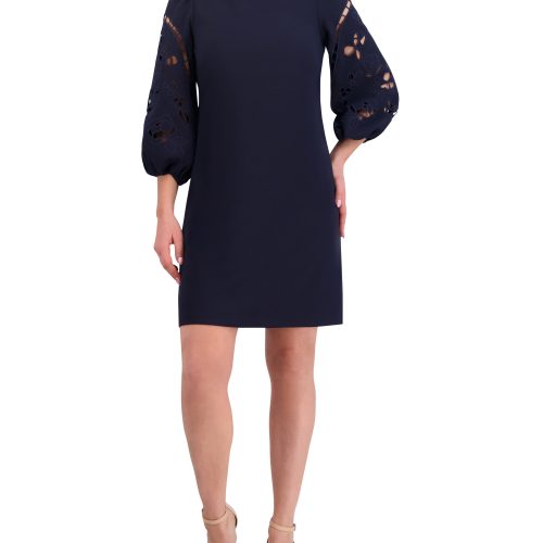 Embroidered Cutout-Sleeve Minidress - Vince Camuto