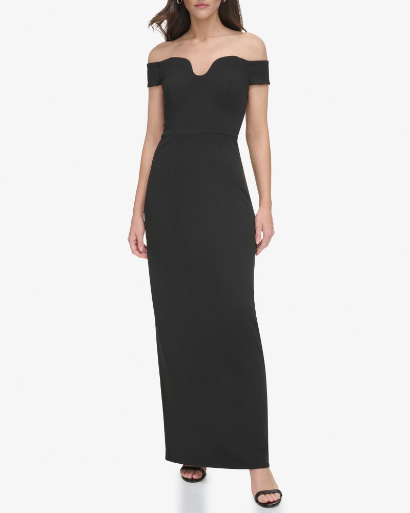 Off-The-Shoulder Contoured-Neckline Gown - Vince Camuto