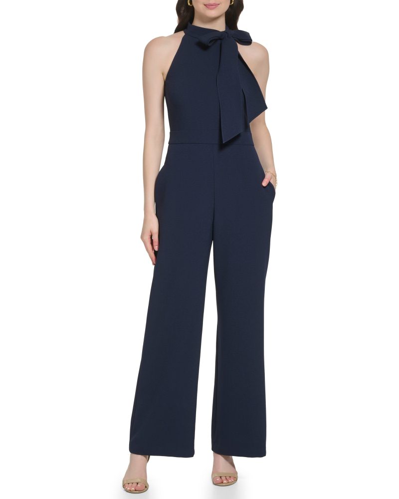 Bow-Neck Halter Jumpsuit - Vince Camuto