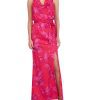 Printed Cowl-Neck Blouson-Bodice Gown - Vince Camuto