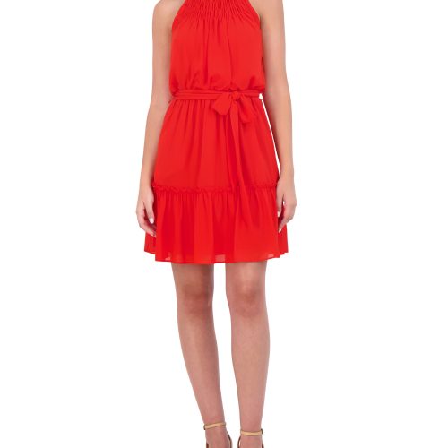 Chiffon Smocked Tiered Minidress - Vince Camuto