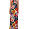 Floral-Print Twist-Top Halter Gown - Vince Camuto