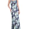 Floral-Print Satin Cowl-Neck Gown - Vince Camuto